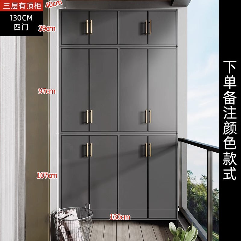 Space Aluminum Balcony Locker Sunscreen Wardrobe Large Capacity Cabinet Sundries Storage Cabinet Locker Shoe Cabinet Side Cabinet
