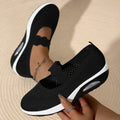 Breathable mesh platform sneakers - autumn  air cushion plus size slip-on running shoes for women -