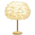 Feather table lamp bedroom living room light luxury ins warm romantic simple wedding room high-end popular creative bedside lamp