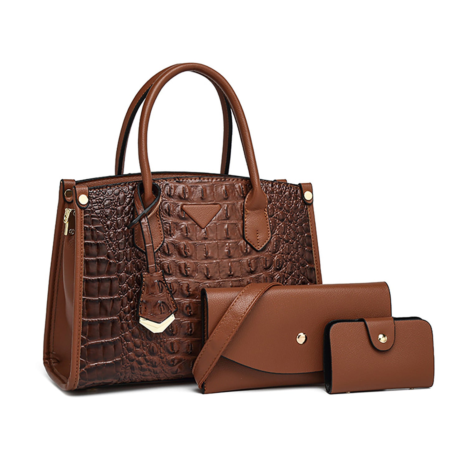 European and American retro new fashion shoulder bag urban simple large-capacity handbag crocodile pattern women's messenger bag