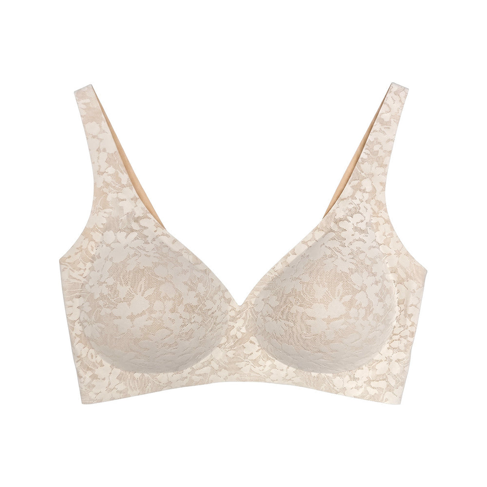 fashionplus size seamless bra without wire jelly glue breathable push-up plaidplus size intimates