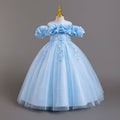 New arrival: girls' off-the-shoulder floral princess dress - perfect for piano recitals and special occasions