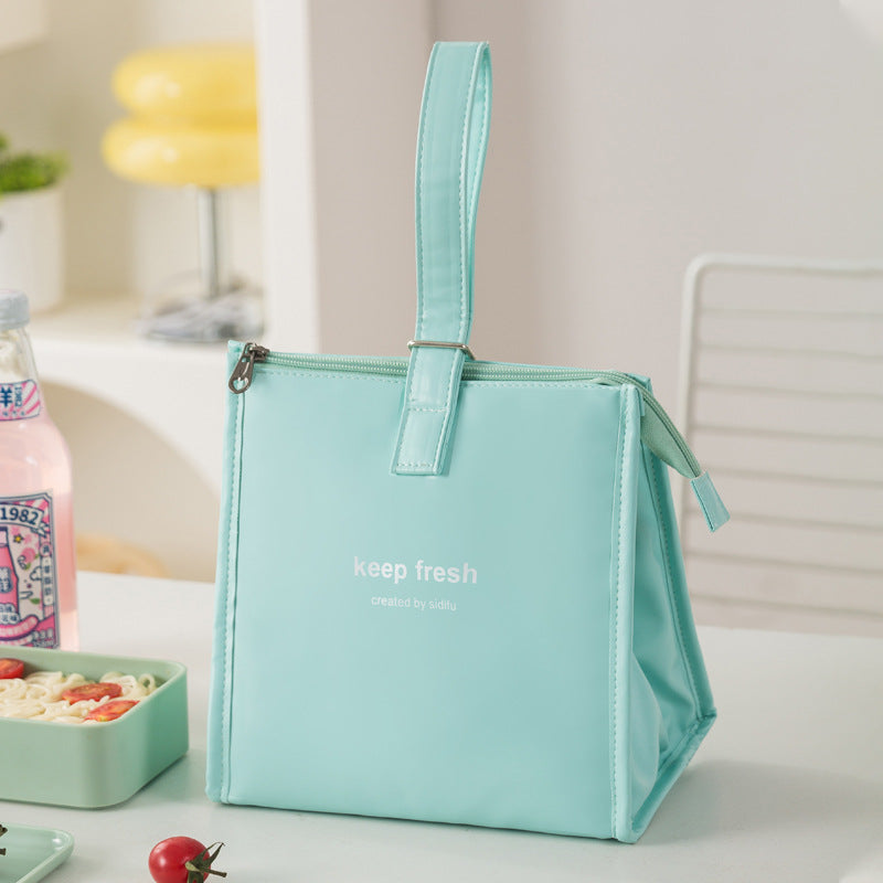 Customized pu bento bag, large-capacity student lunch box bag, lunch bag, office workers bring rice, portable bento bag, thermal insulation bag