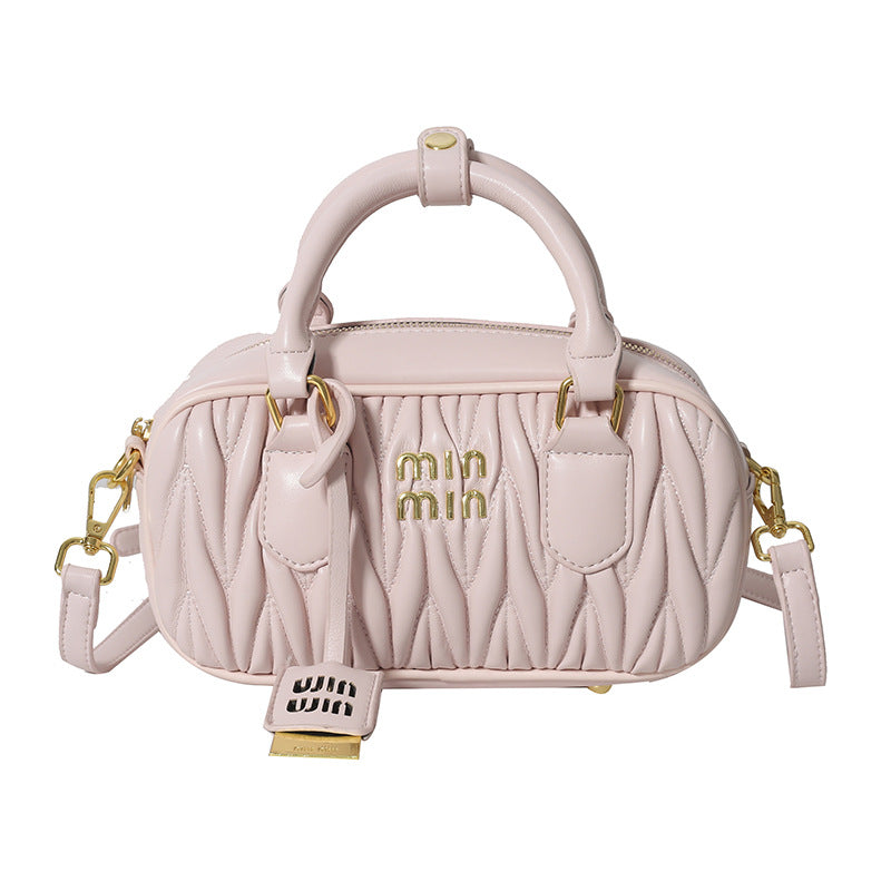new arrivalclassy pleated bowling pillow classy crossbody bag fashion shoulder satchel bag high-looking and stylish