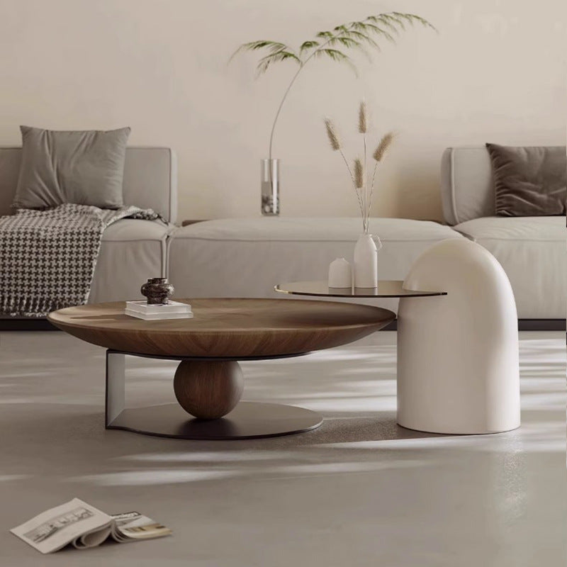 Source factory accessible luxuryclassy coffee table living room for home side table corner table combination round walnut coffee table