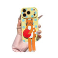Polka dot long white dog stand compatible iphone 16 cartoon phone case apple 17 pro max drop-proof soft case