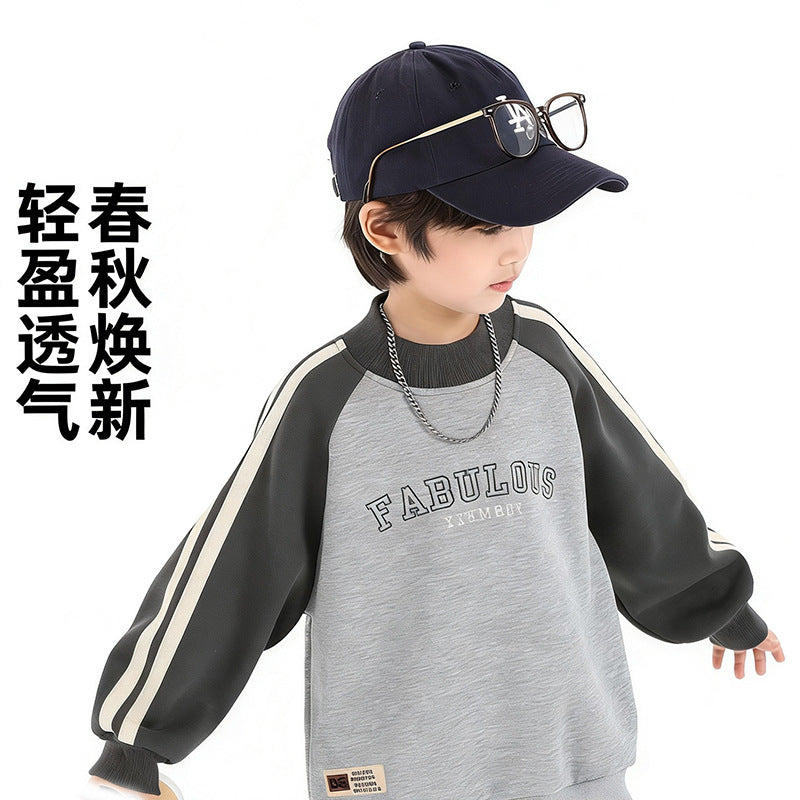 Men's spring and autumn outfit set  spring collection kids' clothing sportswear autumn style teenager spring sweatshirt boy's top