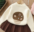 Kids' base layer sweater  autumn new arrivals: cute girls' outfit, girls' crew neck sweater, thickened set