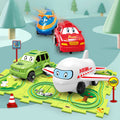 puzzle track car diy free assemble multi-scene map track electric car kids educational toy