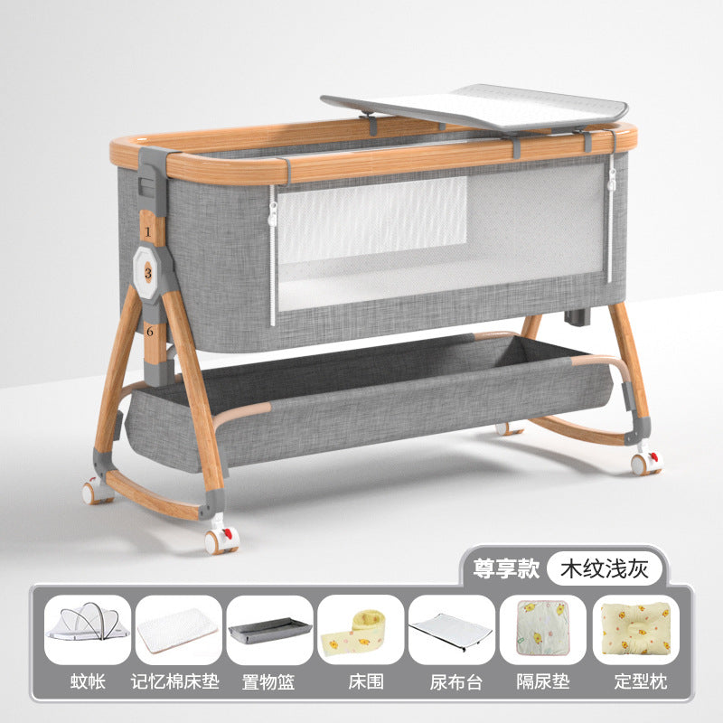 Aluminum alloy baby crib - portable, foldable, multi-functional bassinet - newborn splice bed
