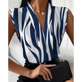 independent station  hot seller: summer european and american fashion casual sleeveless v-neck printed shirt for women