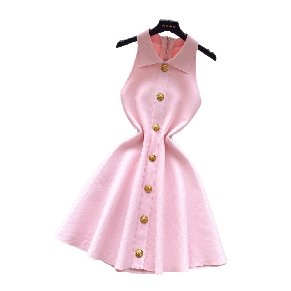 spring new arrival: sleeveless knit tank dress - cinched waist, flared skirt, petite-friendly inner layer/underskirt