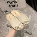 Summer breathable soft sole open-toe sandals 2025 new thick sole casual woven hollow-out clogs women's flat sandals