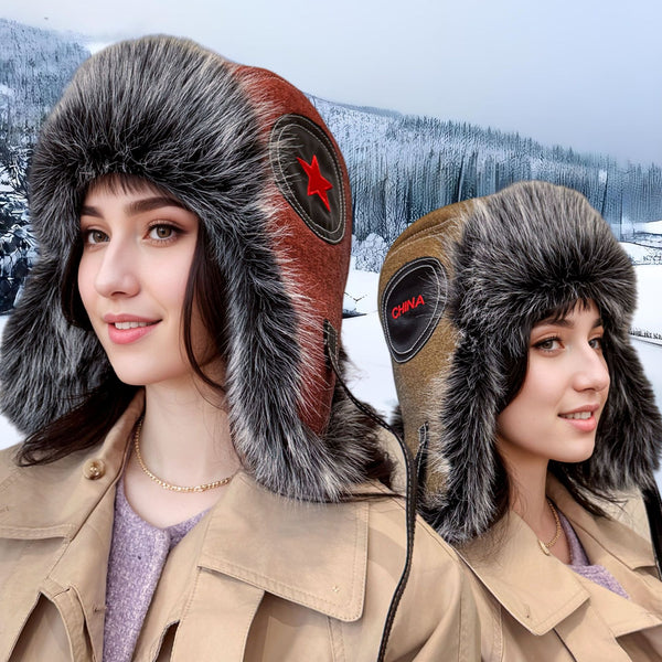New Lei Feng hat women's flying hat winter ski hat riding windproof and cold protection ear protection warm hat Korean version trendy hat