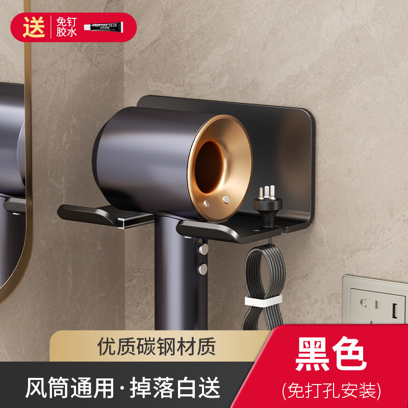 Hair dryer holder - no drilling required, bathroom hair dryer rack, wall-mounted hair dryer stand, bathroom organizer