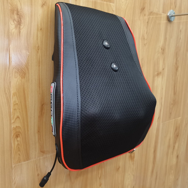 Lumbar massager backrest cushion electric heating pillow for back, cervical spine, neck, and shoulder massage - home use lumbar support