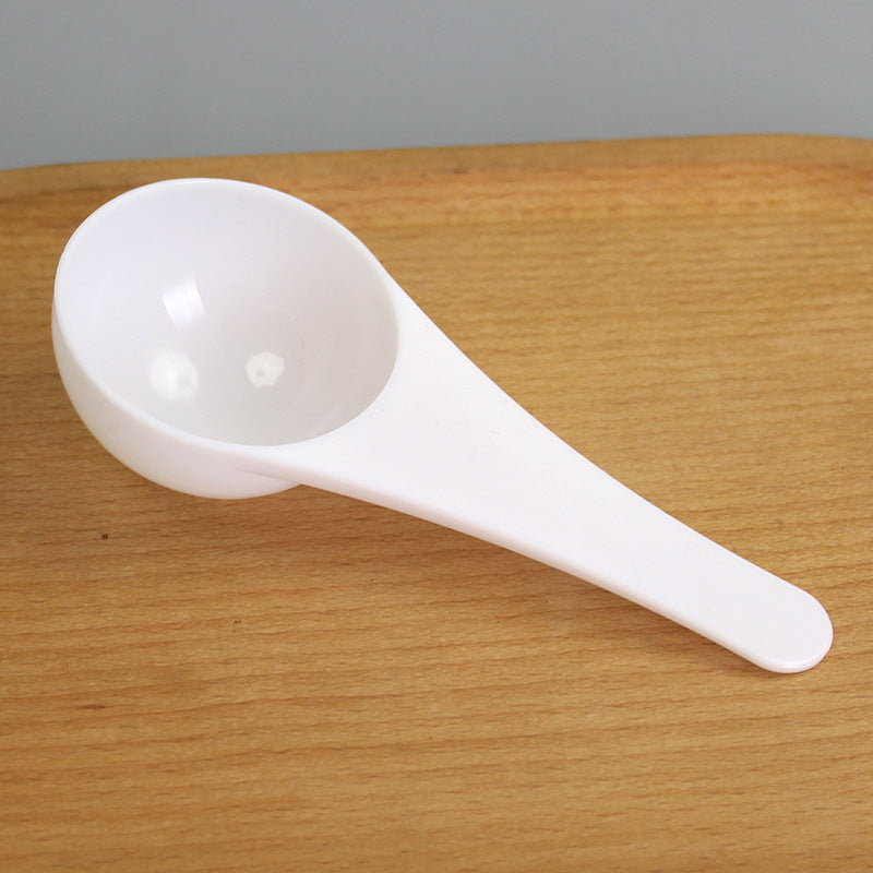 30ml plastic measuring spoon - round bottom, ideal for fertilizer, liquids, powders, and pet food. non-edible, holds 30 grams of water