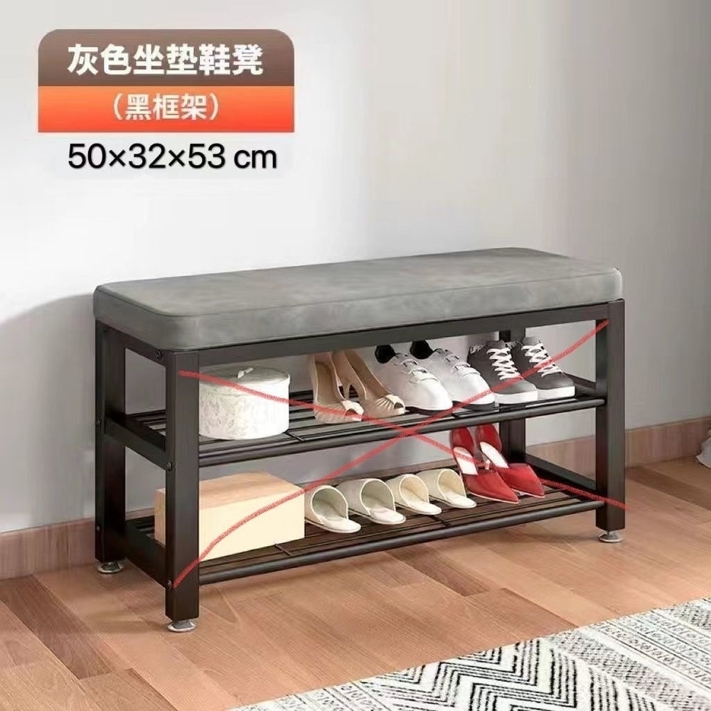 Simple shoe changing stool entrance door for home coat rack floor-standing entrance storage rack all-in-one foyer multifunctional coat rack