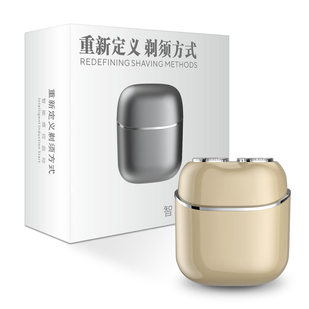 Induction mini electric shaver, magnetic floating double blade head, car mini shaver, whole body washable