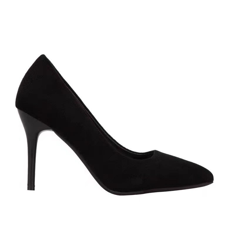 Black stiletto heels for women, pointed toe, spring 2024 new arrival, elegant dress shoes, professional commute, comfortable work shoes