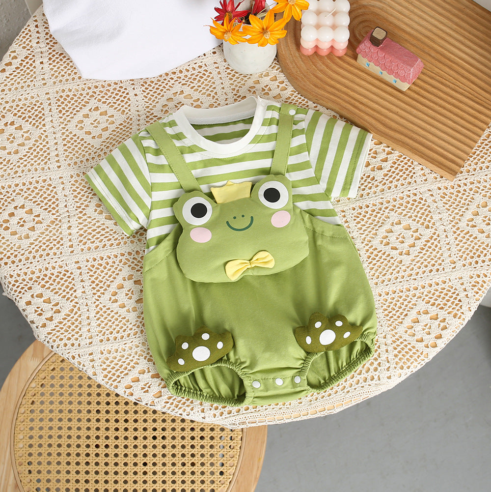 Newborn baby summer cartoon romper - unisex baby outfit, bodysuit, summer clothes, super cute lightweight onesie, crawling suit