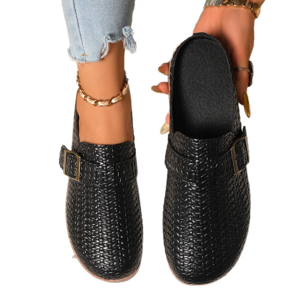 Amazon independent station  cross-border foreign trade large size slippers spring & fall new style retro casual slip-on toe slippers
