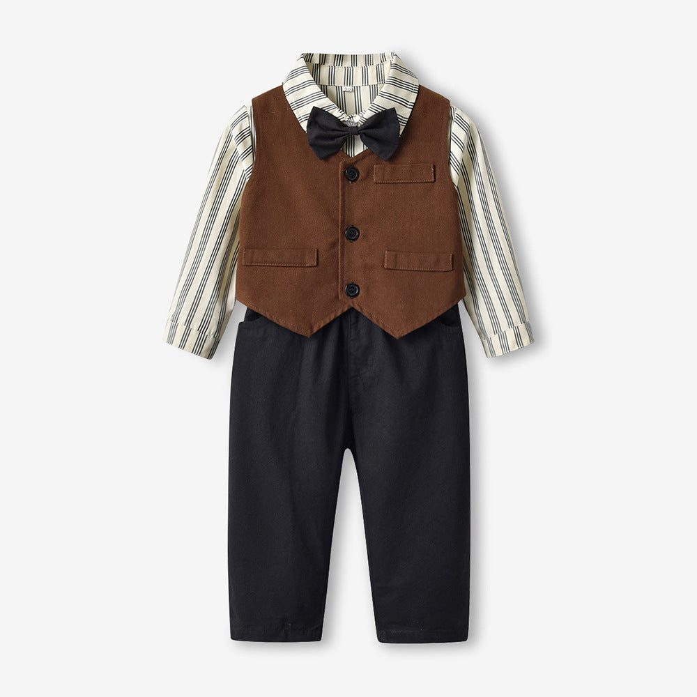 Kids suit suit handsome boy flower boy vest dress baby boy first birthday birthday medium large child suit spring clothing