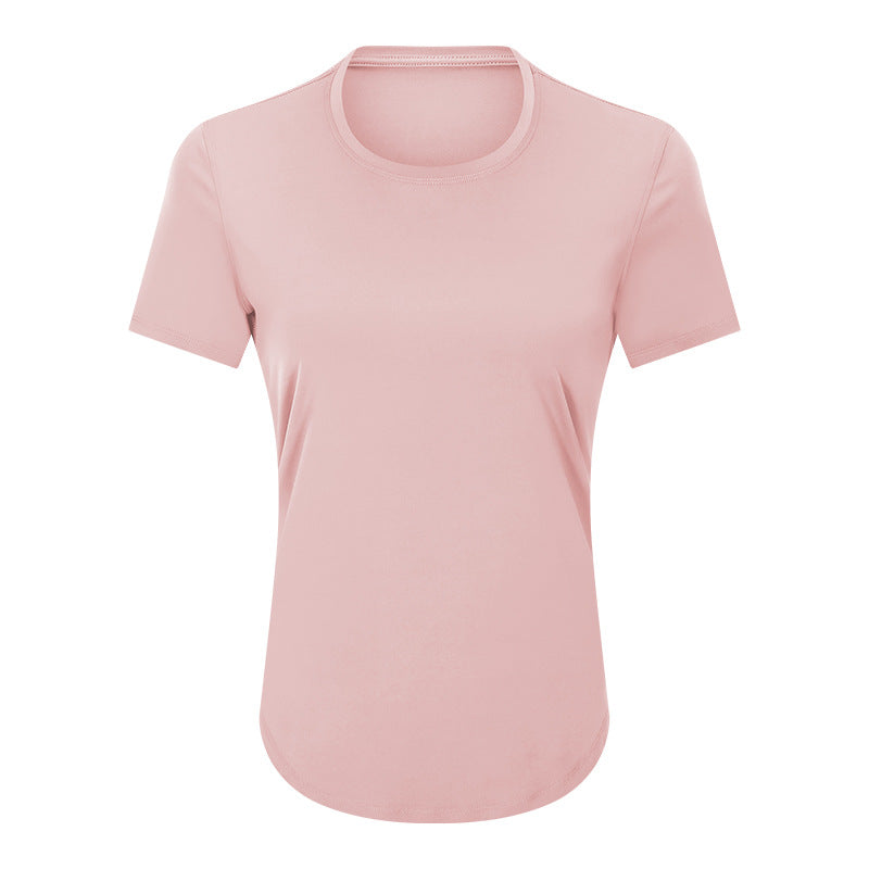 Summer lightweight loose-fit yoga short sleeve women's brushed breathable fitness top - quick-dry activewear for running and exercise (ds075)
