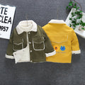 Baby thickened outerwear  new style children's fashionable fleece cotton coat infant corduroy jacket autumn and winter clothing for boys