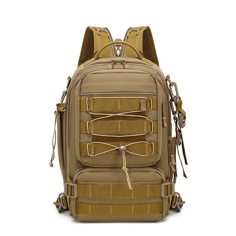 Cross-border outdoor mountaineering bag large-capacity sports backpack trendy camouflage multi-compartment fishing bag casual messenger bag men