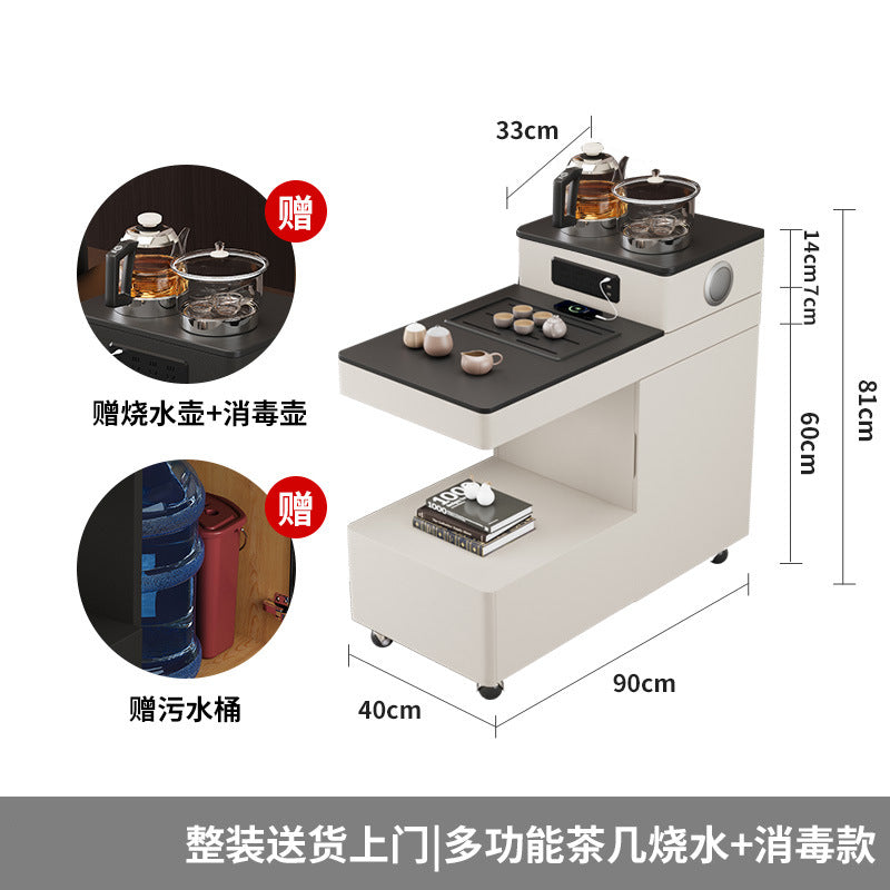 Movable coffee table small apartment multi-functional side cabinet water boiling tea bluetooth audio side sofa side table tea cabinet