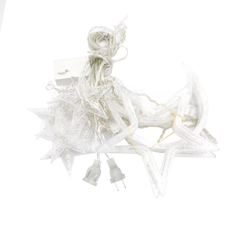 LED Muslim stars, moon, small colorful lights, flashing lights, gypsy stars, curtain lights, room and bedroom decoration lights