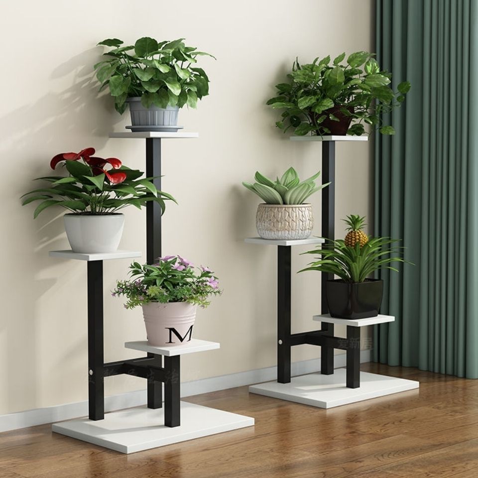 Flower shelf living room floor-standing indoor for home balcony storage rack multi-layer iron art green radish plant display flower pot rack