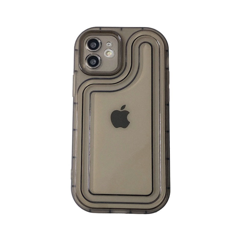 Suitable for apple 16pro track transparent mobile phone case iphone12/7p simple all-inclusive anti-fall tpu protective case