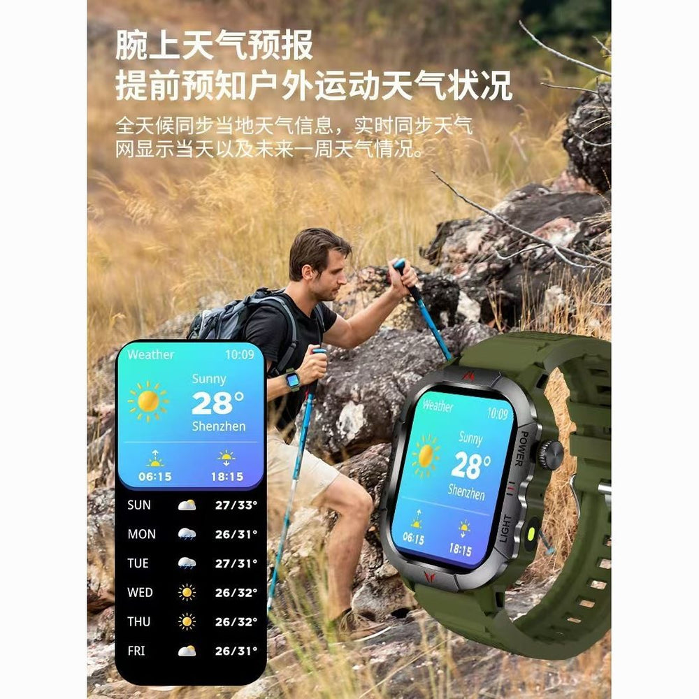 Bluetooth blood pressure sports flashlight watch smart call x31 smart multi-outdoor watch heart rate black green adult