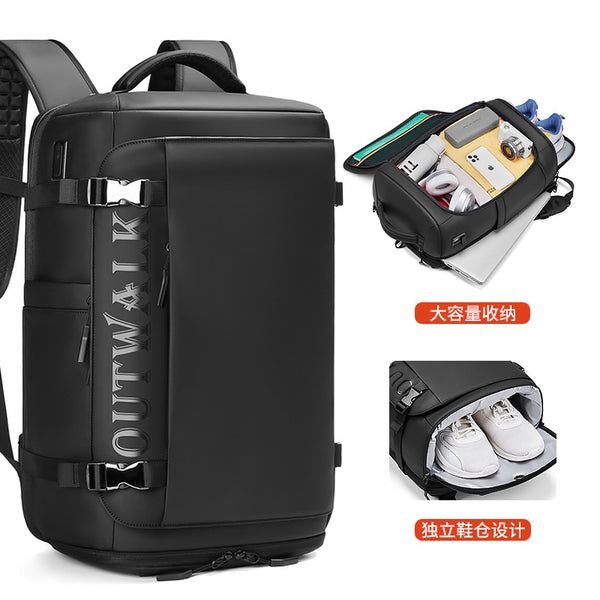 Men's backpack Large capacity independent shoe compartment Travel commute Outdoor business trip three-dimensional backpack Multifunctional computer bag