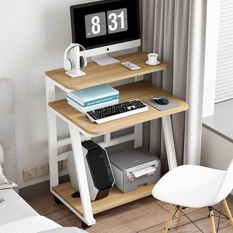 Double-layer desktop computer desk simple small for home mini movable desk bedroom single small apartment computer table