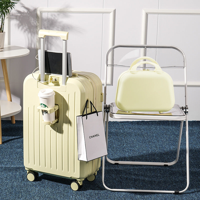 New multi-function USB interface suitcase, men's and women's high-value suitcase, universal wheel trolley case 26 password case