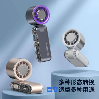2025 new high-speed handheld fan, aluminum alloy semiconductor cooling fan, usb mini foldable desktop fan