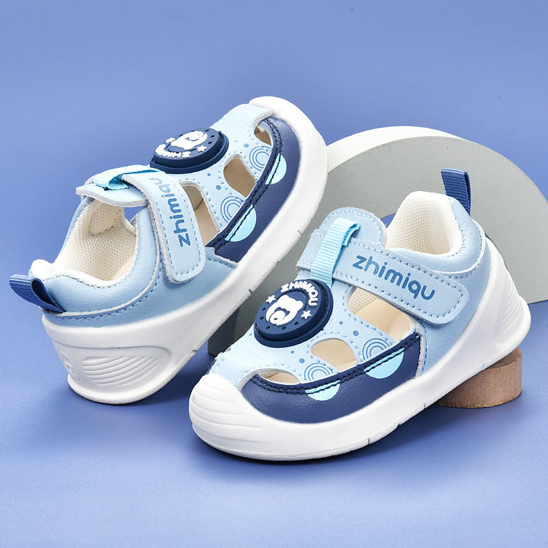 Baby sandals for boys, summer infant first walker shoes, 0-1-2 years old, soft sole baby and toddler functional shoes for girls