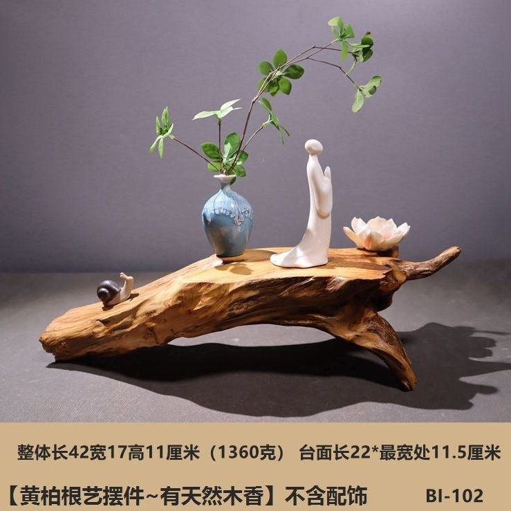 Weathered dead wood ornaments 2 thuja root carving bonsai bottom base tea ceremony tea room tea table dry tea table