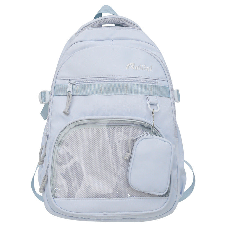 Painful bag girl large capacity school bag new arrivalsweetcute dopamine backpack small hanging bag transparent window wholesale lightweight