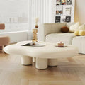 Influencer-approved cream cloud coffee table: nordic-style, space-saving, irregular shaped tea table for modern minimalist home decor and homestays