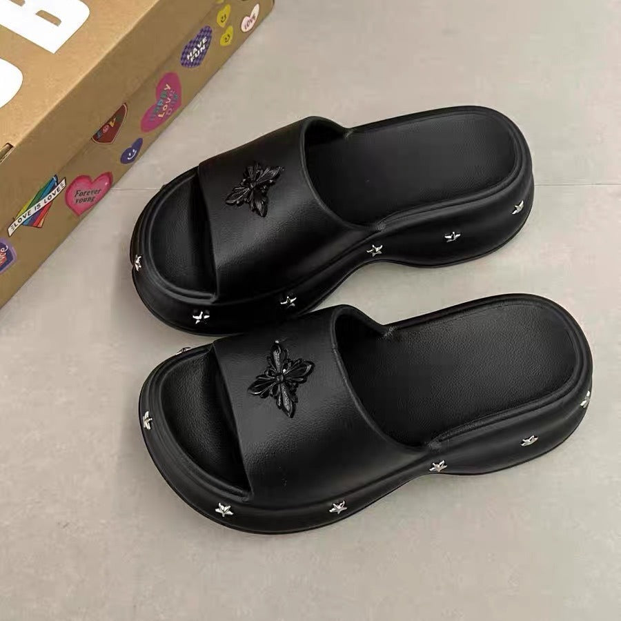 5cm thick sole slippers women's new arrivaly2k star beach shoes women's summer fashion women's shoes non-slip slippers sandals wholesale