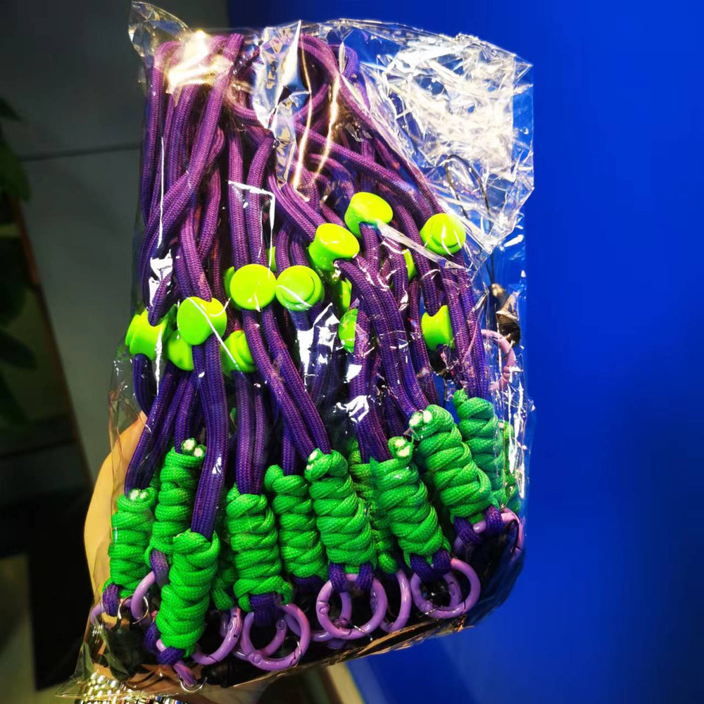 New arrival mobile phone contrast color lanyard halter anti-lost adjustable wrist rope keychain hand-woven rope two-color hand rope