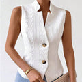 Women's versatile sleeveless blazer vest casual jacket button-up vest top cross-border fashion export vest