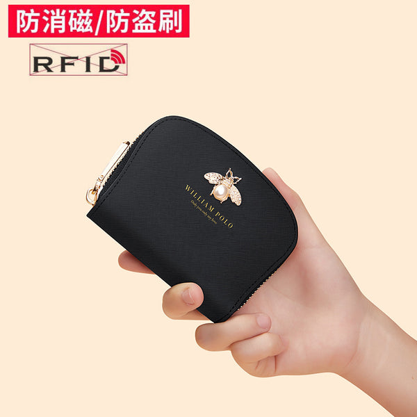 Emperor Paul Card Bag Ladies Leather Small and Delicate Change Bag Cowhide Bank Card Leather Case Card Bag Card Holder Wholesale