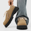 Derby shoes men's retro brown thick sole kangaroo shoes men's 2026 new arrivaleasiest for matchtrendy outdoor casual workwear leather shoes