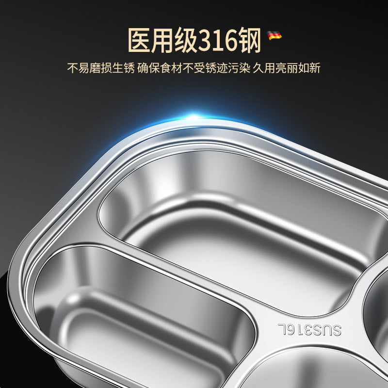 316 stainless steel lunch box food grade office worker sealed leak-proof bento box canteen portable divided lunch box set