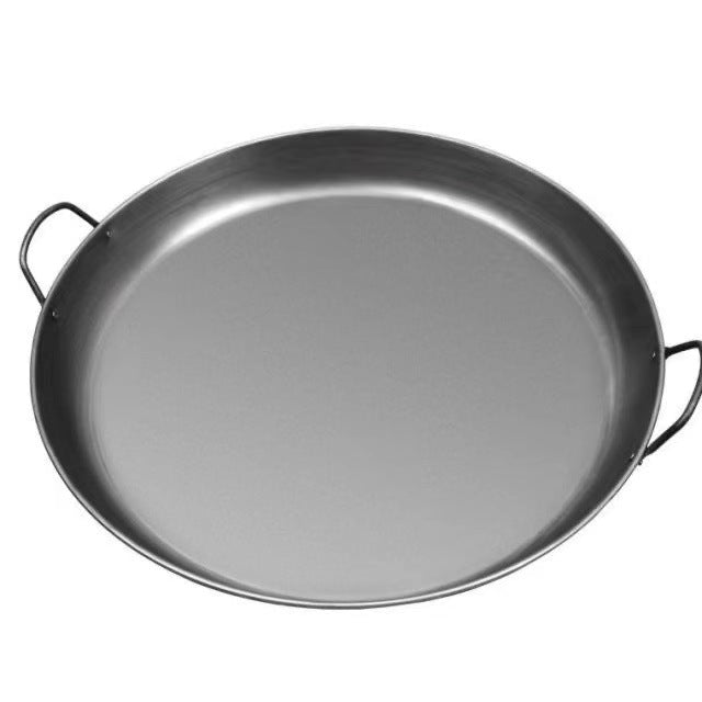 Binaural flat-bottomed iron pan uncoated pancake pan commercial stall non-stick pan pancake household thickened gas stove